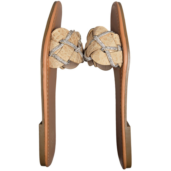 Yoki Alabama Women's Braided Rhinestone Flat Sandals‎ in Beige 9 NIB - Picture 5 of 8